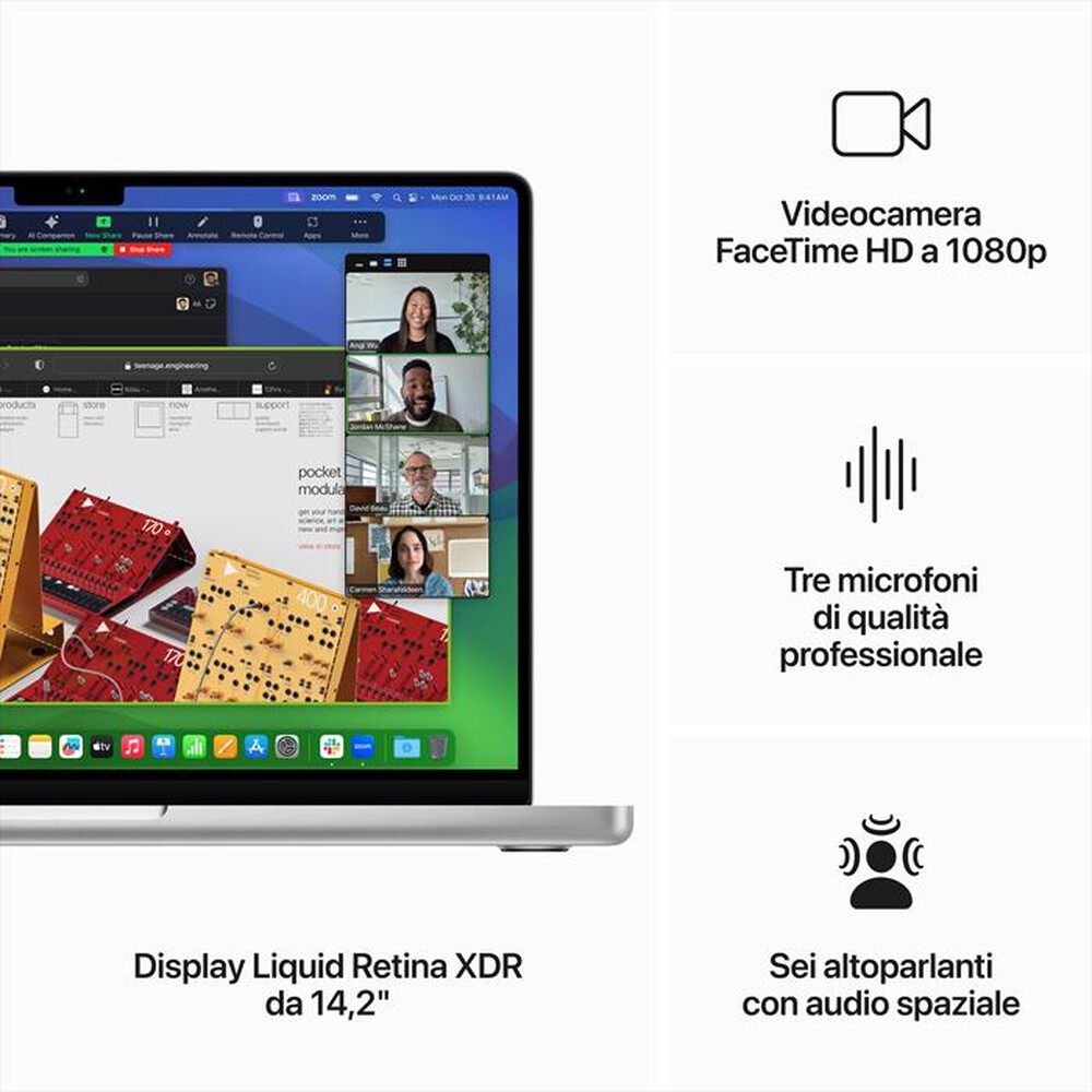 Immagine del prodotto APPLE - MACBOOK PRO 14'' M3 PRO CORE 12 CPU 18 GPU 1TB-Argento