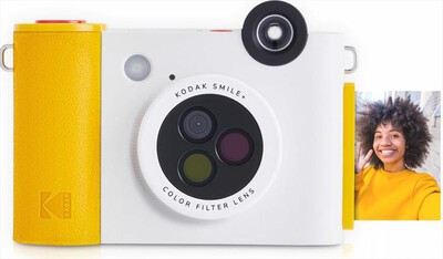 KODAK - Fotocamera istantanea INSTANT Smile+-Bianco/Giallo