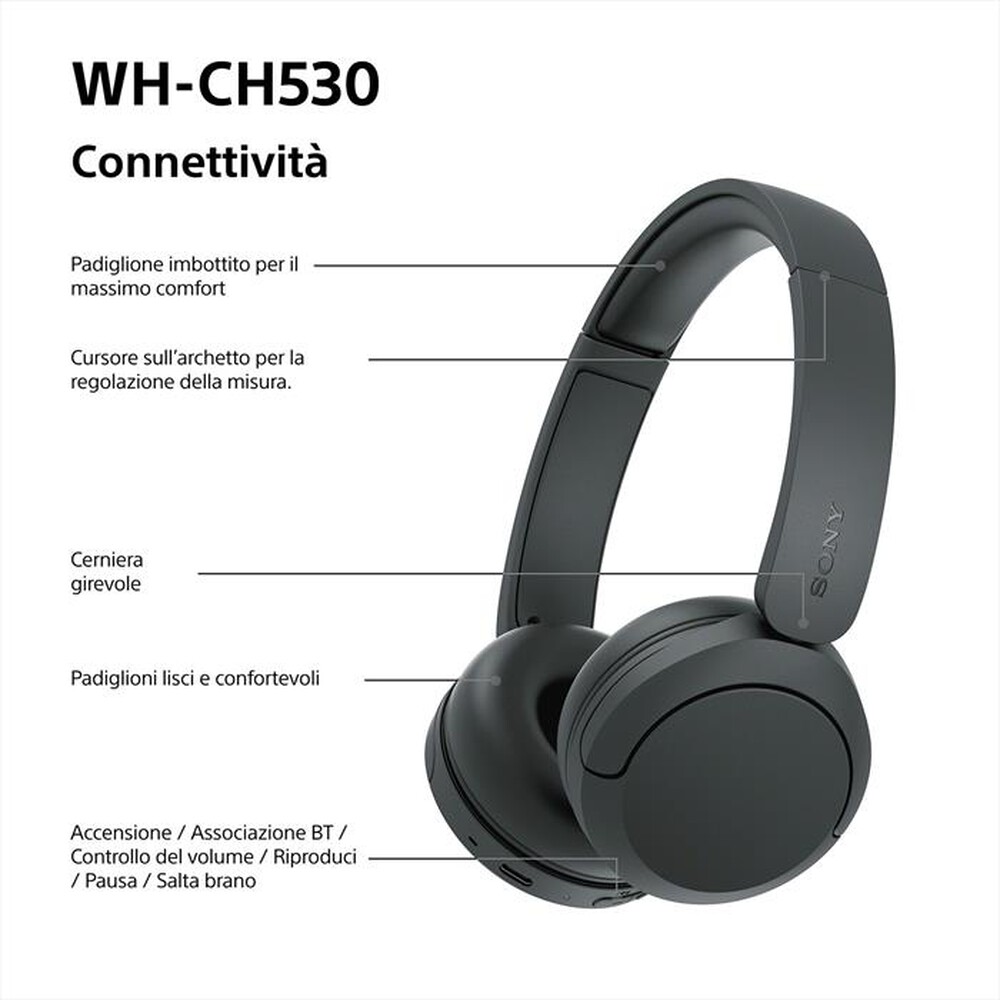Immagine del prodotto SONY - Cuffie Bluetooth On-ear WH-CH530-Black