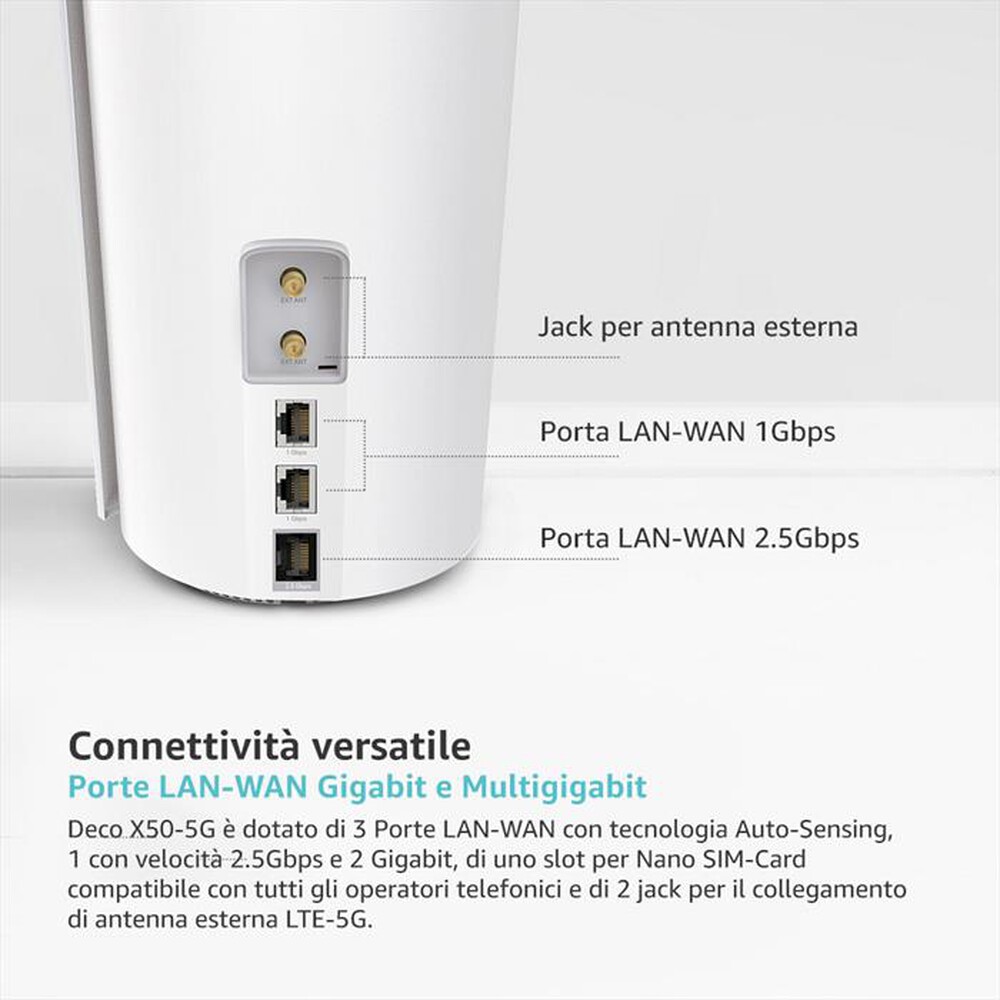 "TP-LINK - MESH ROUTER 5G CON SLOT SIM CARD, WI-FI 6 AX3000"