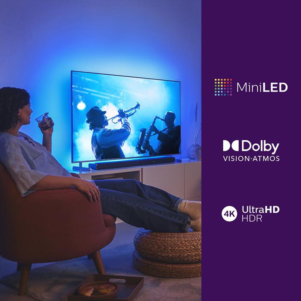 "PHILIPS - Smart TV MINILED AMBILIGHT UHD 4K 65\" 65PML9506/12-Silver"