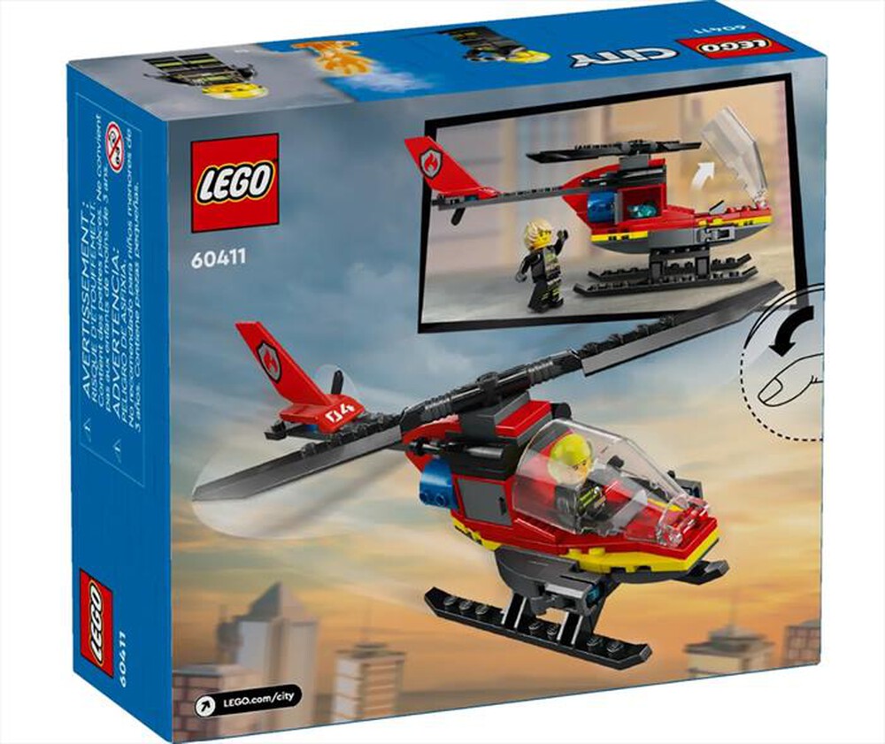 "LEGO - CITY Elicottero dei pompieri - 60411-Multicolore"