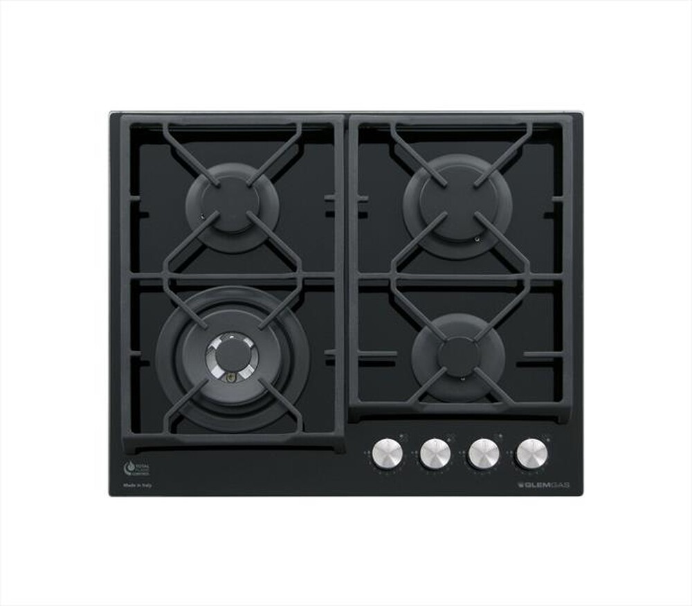 Immagine del prodotto GLEM GAS - Piano cottura a gas GV64TXBK 4 fuochi 60cm-Nero Lucido