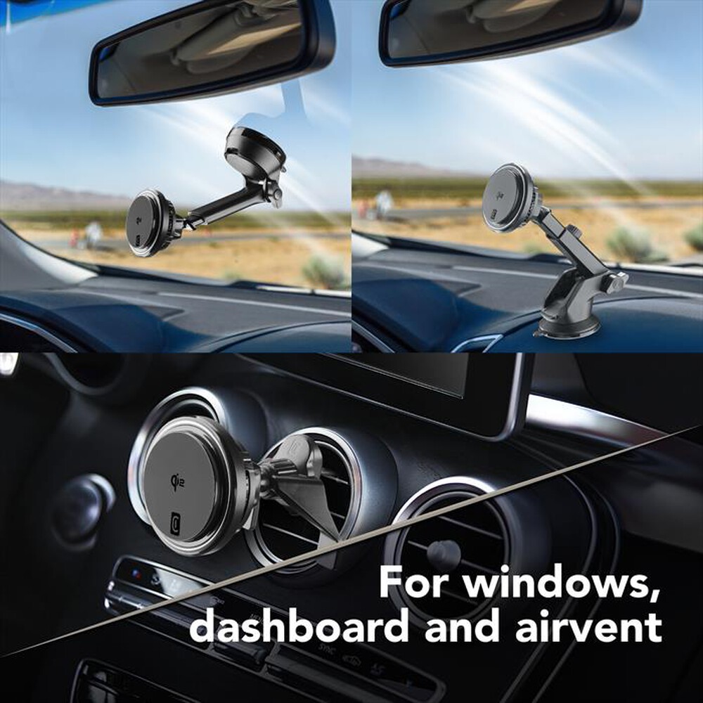Immagine del prodotto CELLULARLINE - Supporto auto magnetico con tecnologia Qi2-Nero