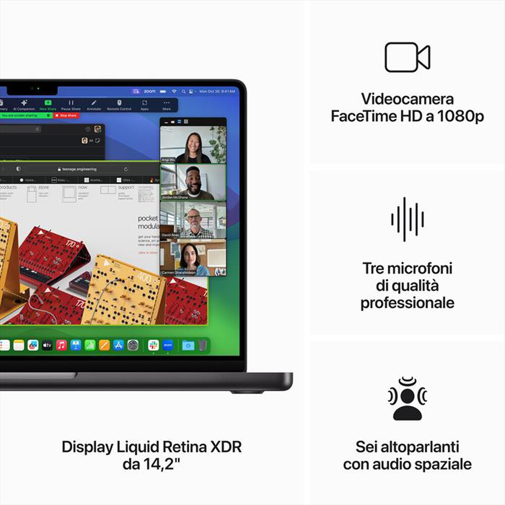 "APPLE - MACBOOK PRO 14'' M3 PRO CORE 12 CPU 18 GPU 1TB-Nero Siderale"