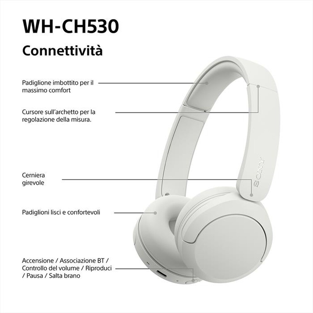Immagine del prodotto SONY - Cuffie Bluetooth On-ear WH-CH530-White