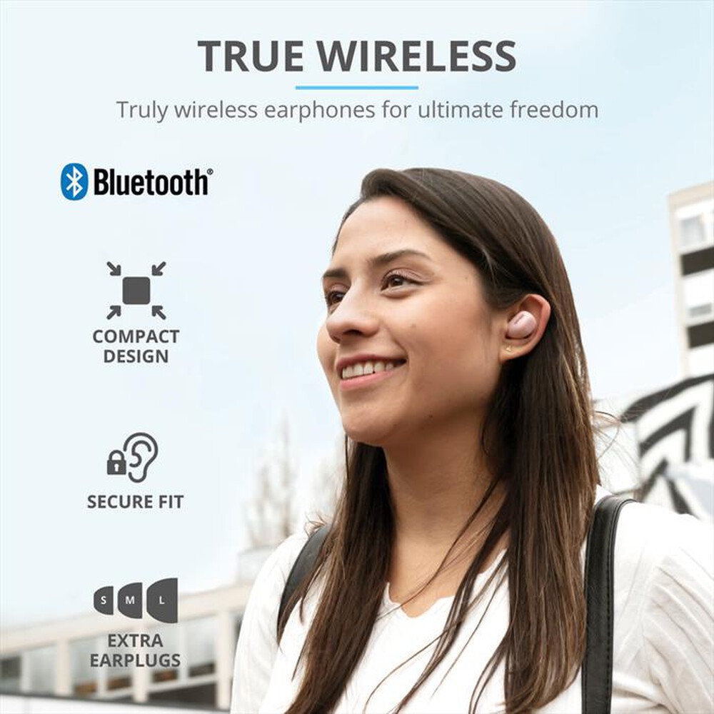 "TRUST - NIKA COMPACT BLUETH EARPHONES PINK-Pink"