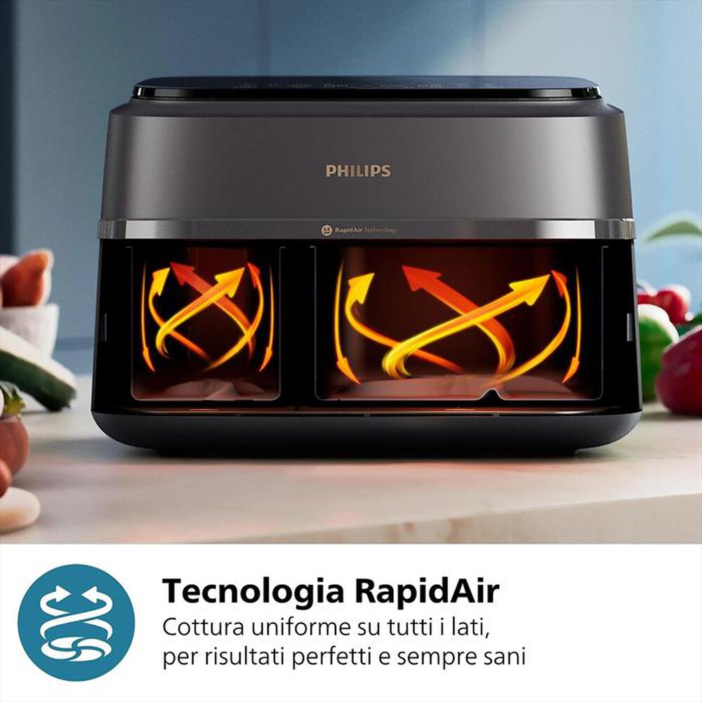 "PHILIPS - Friggitrice AIRFRYER SERIE 3000 DA 9L NA352/00-Nero/Oro"