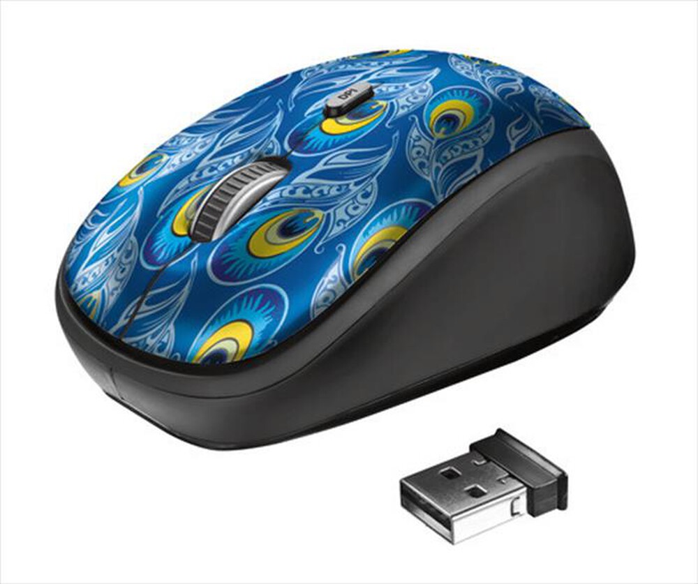 "TRUST - YVI WIRELESS MOUSE-Peacock"