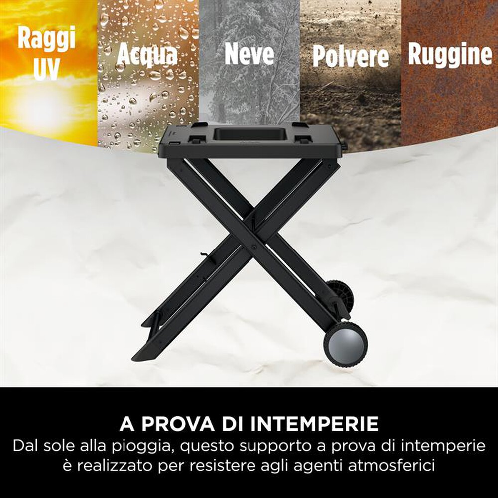 "NINJA - Carrello pieghevole BBQ elettrico Woodfire-NERO"
