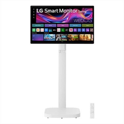 LG - Monitor LCD UHD 4K 32" TOUCH, BASE CON ROTELLE-White
