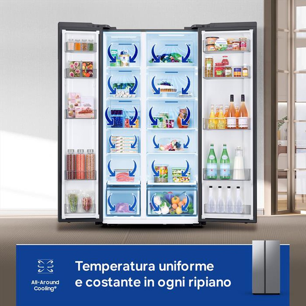 Immagine del prodotto SAMSUNG - Frigorifero side by side RS57DG400EM9EF Classe E-Metal Inox
