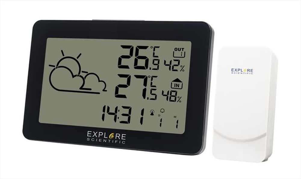 "EXPLORE SCIENTIFIC - WSH4002 LARGE DISPLAY WEATHERSTATION-Black"
