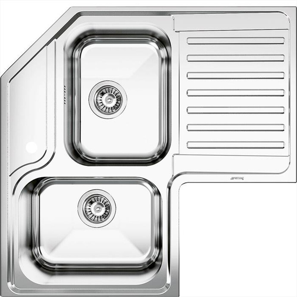 "SMEG - Lavello angolare LL2AD 2 vasche-acciaio inox satinato"