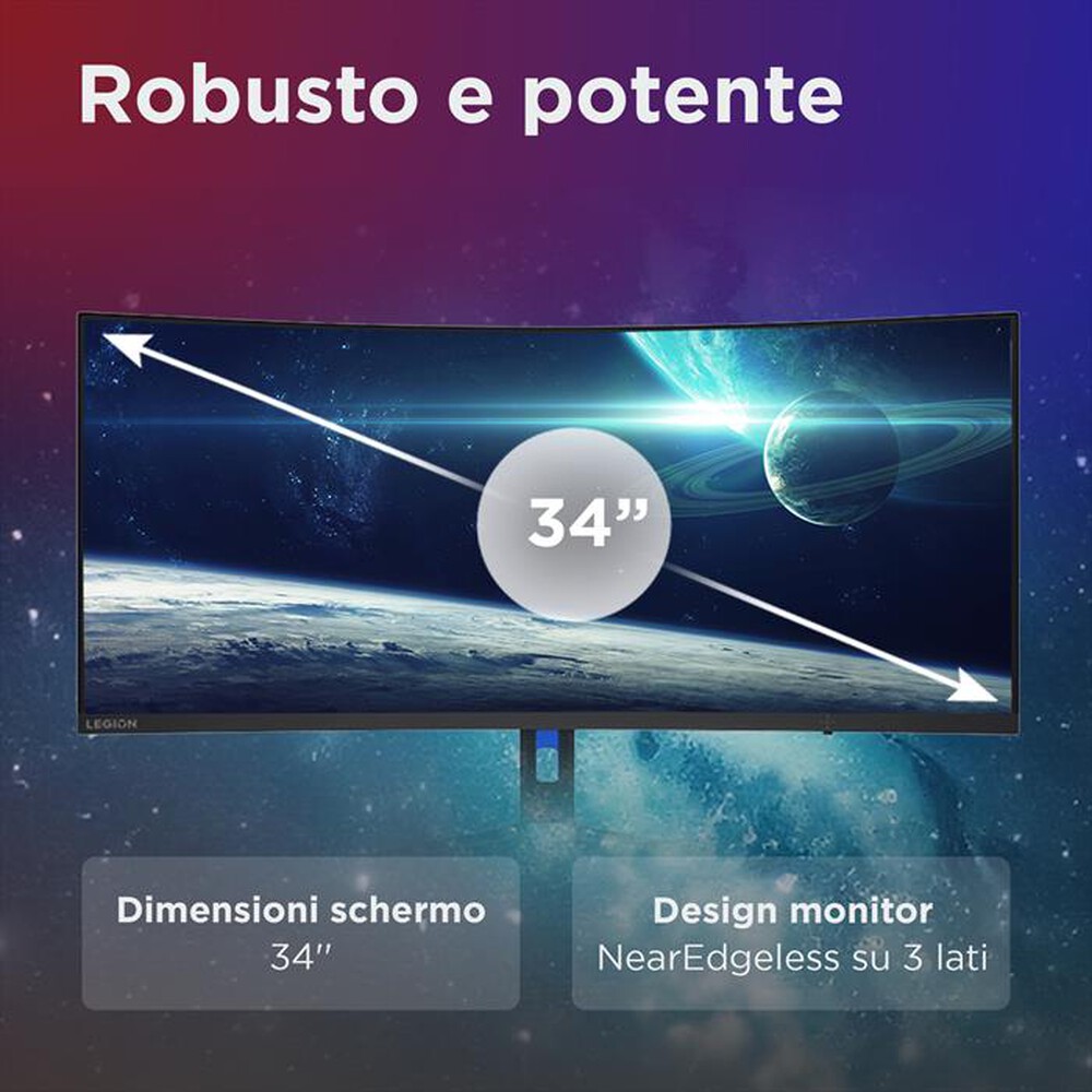 Immagine del prodotto LENOVO - Monitor WLED 34" LEGION R34W-30 67C7GACBIT-Raven Black