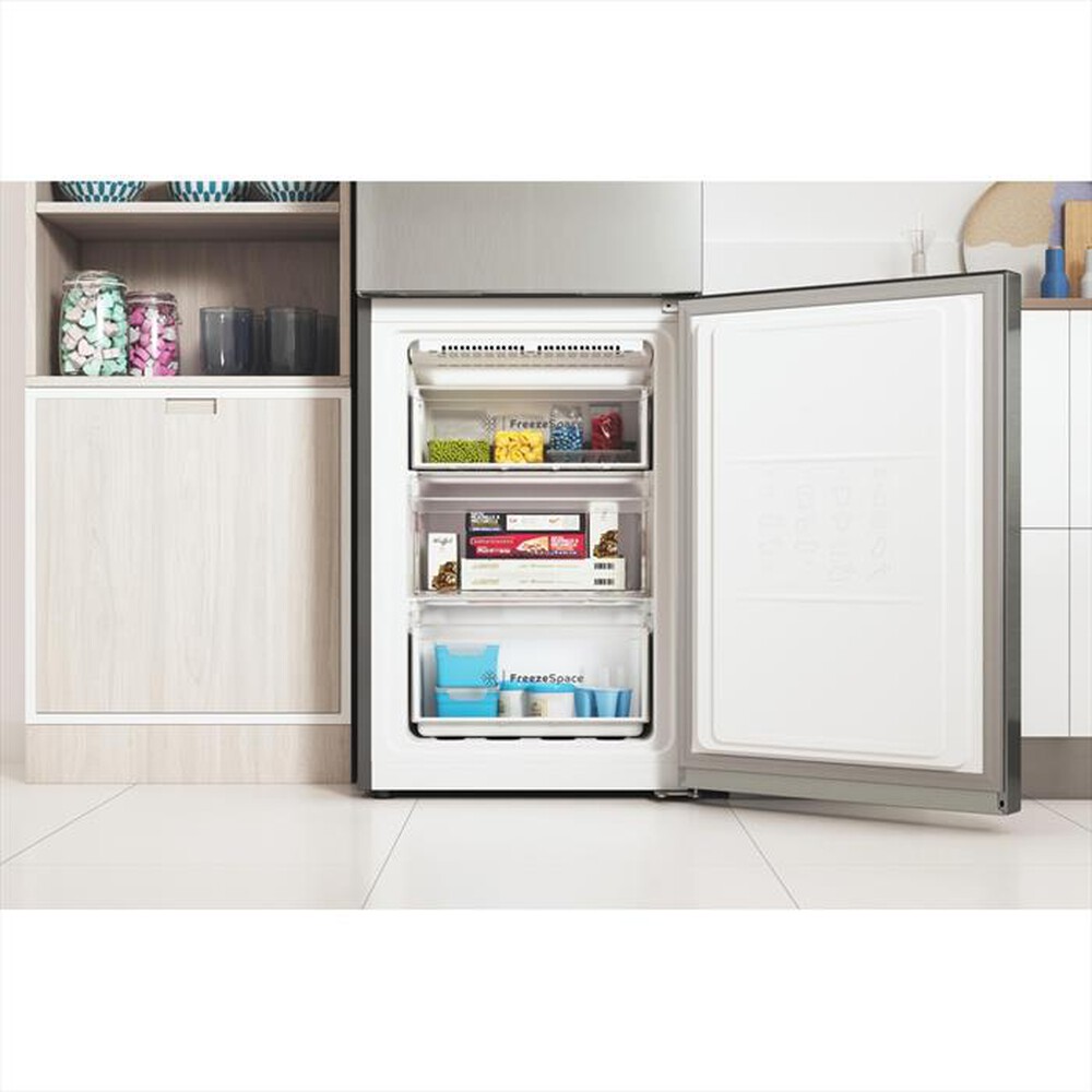 "INDESIT - Frigorifero combinato PUSH&GO INFC9 TI22X Classe E-Stainless steel"
