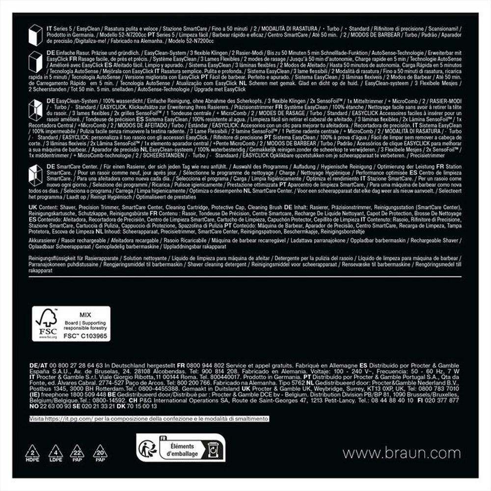 Immagine del prodotto BRAUN - Rasoio SERIES 5 52-N7200CC-NERO