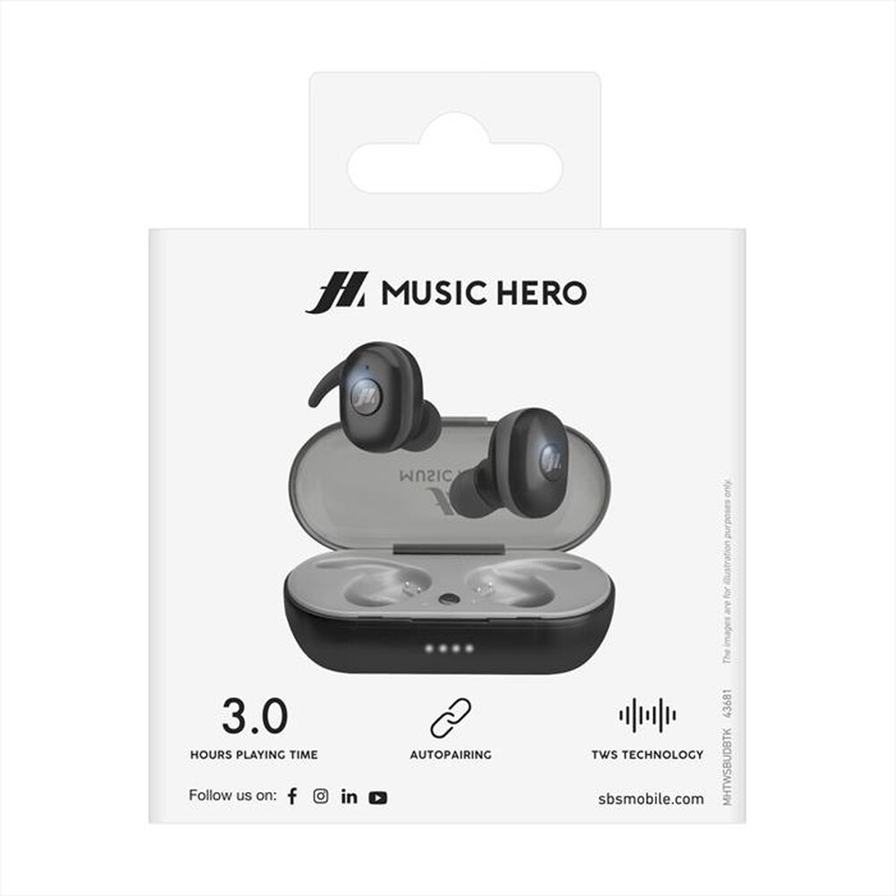 "SBS - Auricolari bluetooth MHTWSBUDBTK"