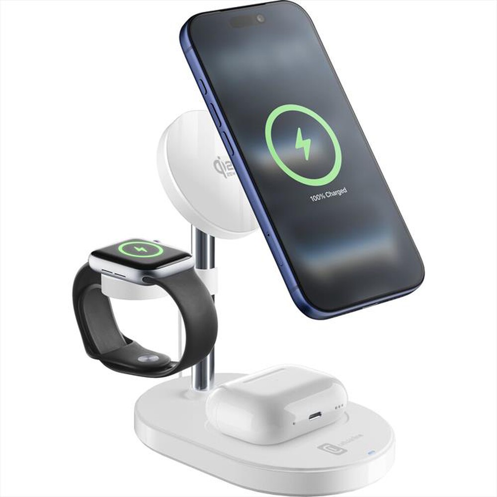 Immagine del prodotto CELLULARLINE - Station ricarica wireless 3in1 MAG TRIO QI2.2 25W-Bianco
