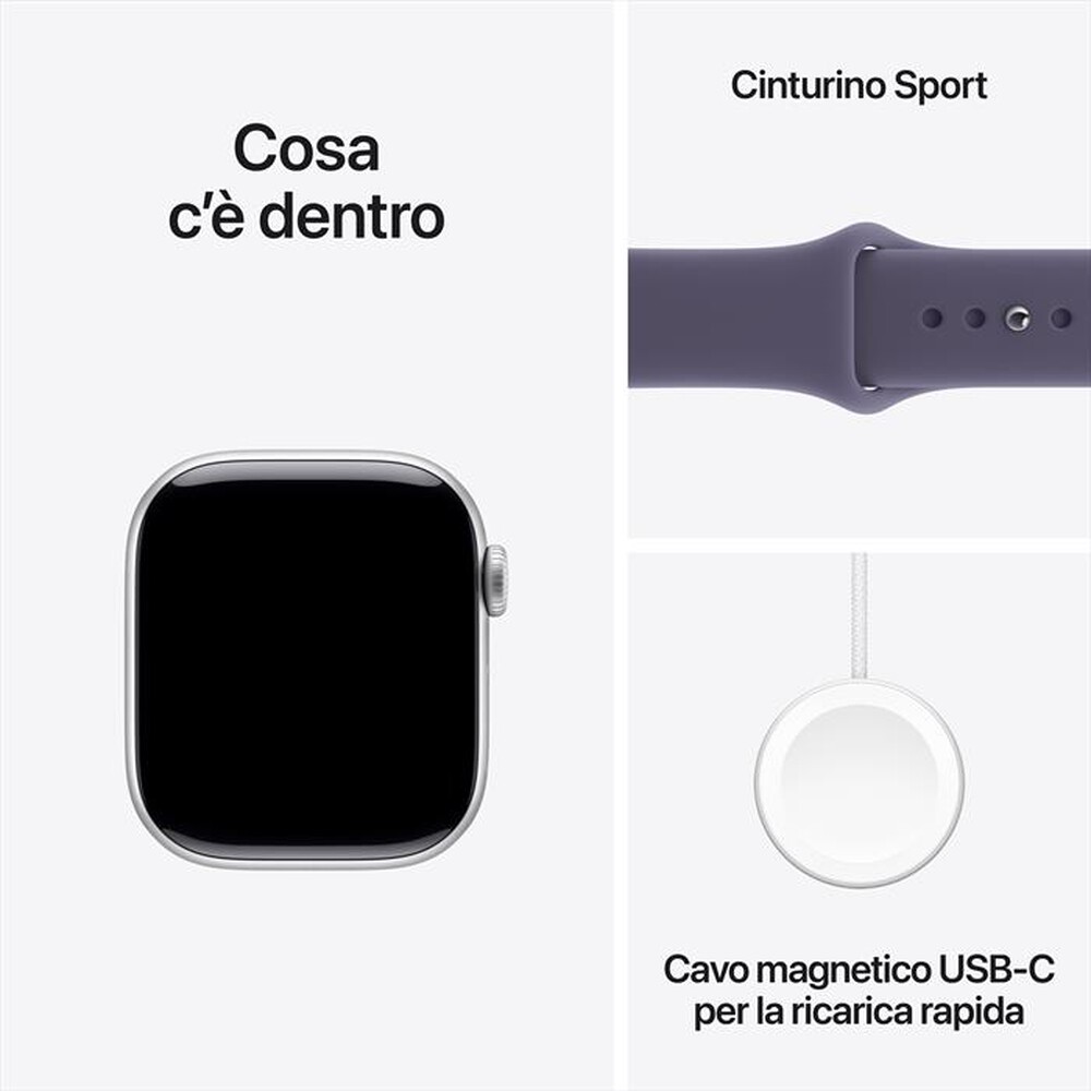 Immagine del prodotto APPLE - Watch Series 11 GPS 42mm Alluminio-Sport Band Viola Nebbia - S/M