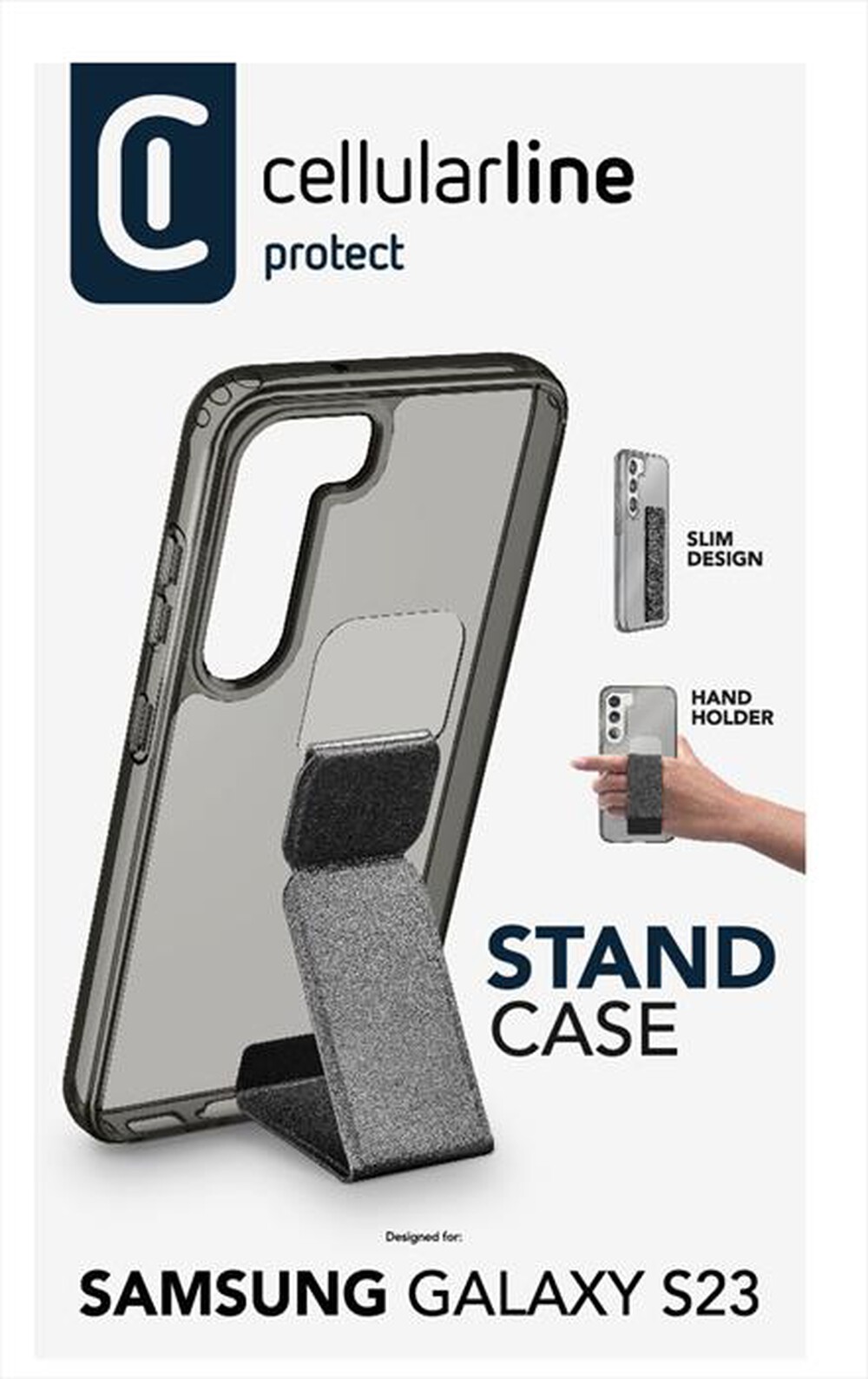 "CELLULARLINE - Custodia Back STANDCASEGALS23K per Galaxy S23-Nero"