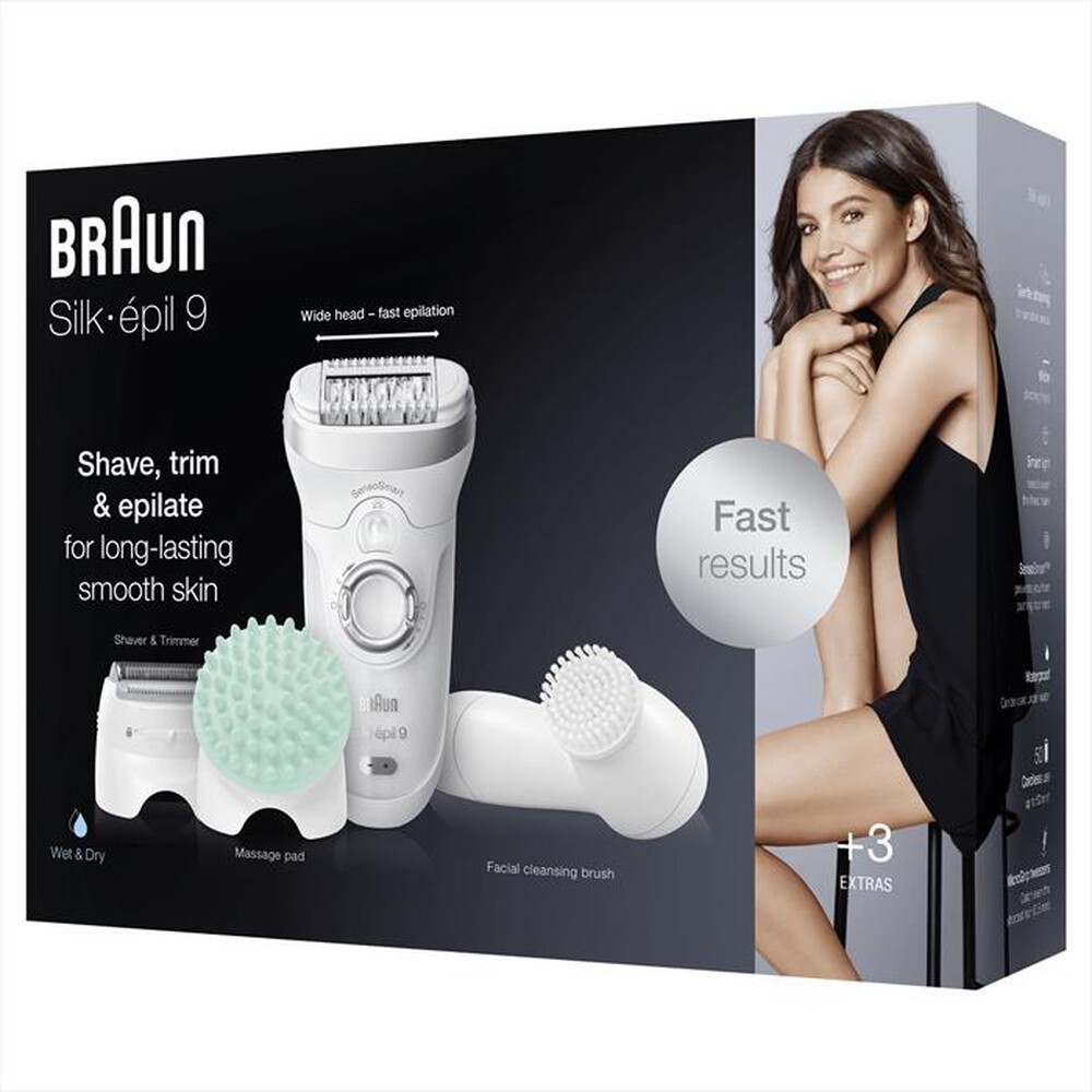 "BRAUN - Epilatore SILK-ÉPIL 9 9-865-BIANCO/ARGENTO"