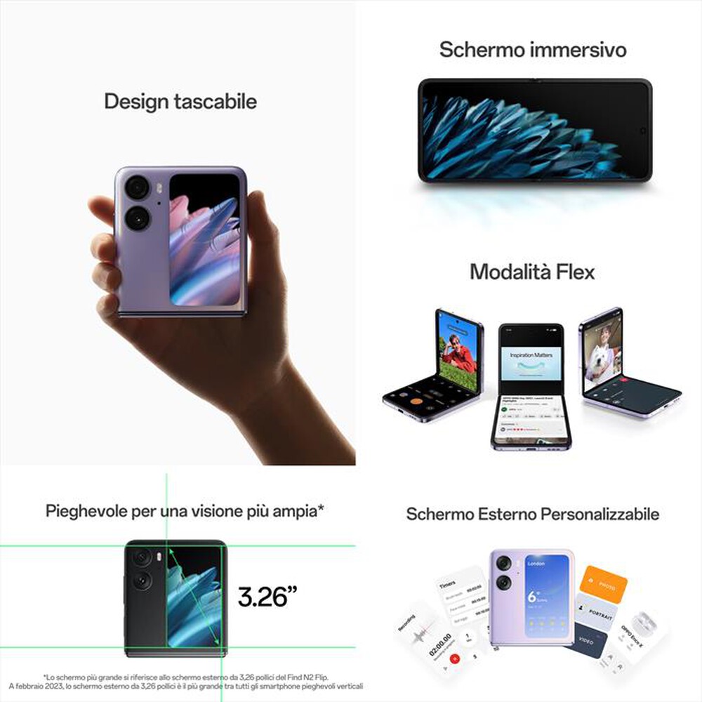 Immagine del prodotto OPPO - Smartphone FIND N2 FLIP 5G-Moonlit Purple