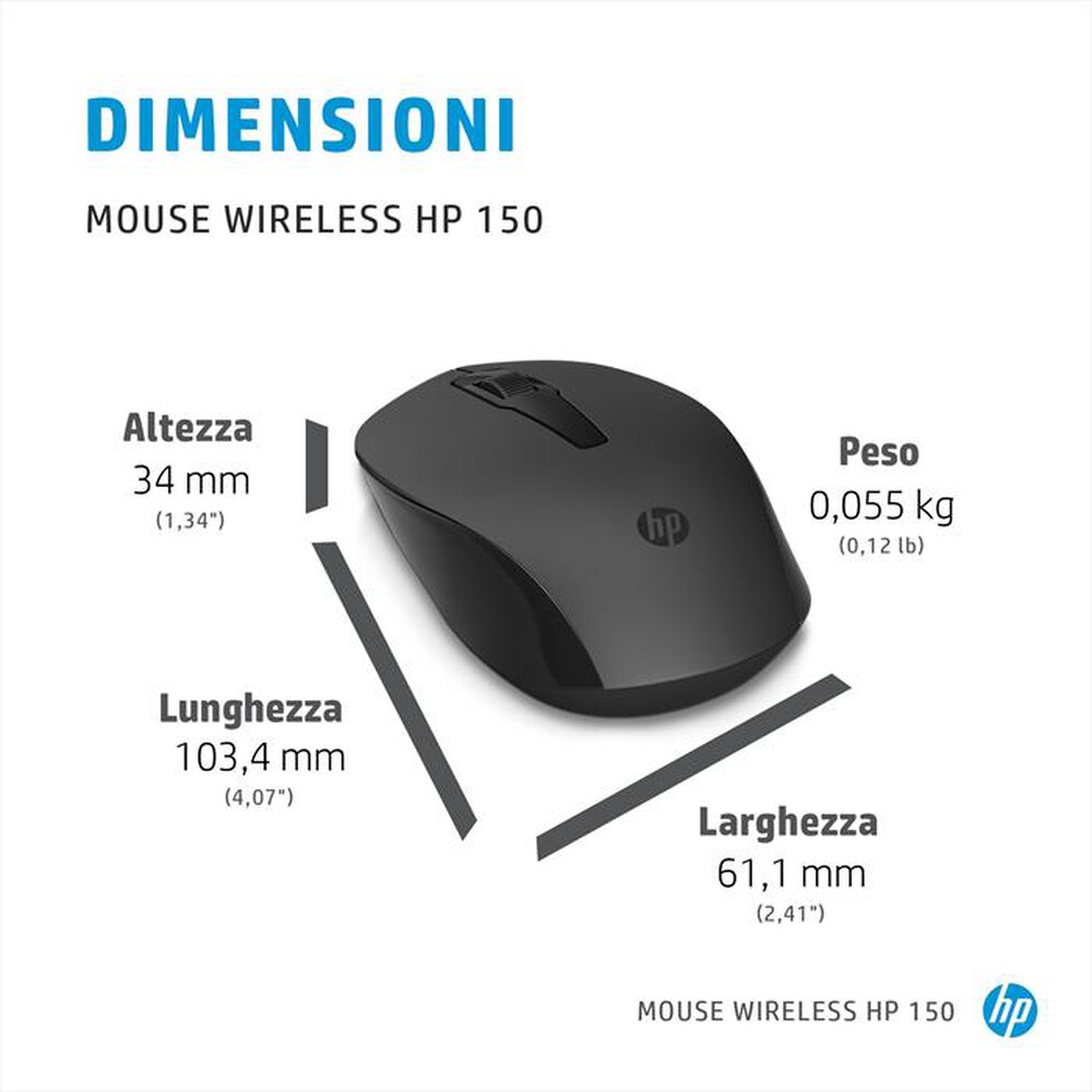Immagine del prodotto HP - 150 MOUSE WIRELESS-Nero