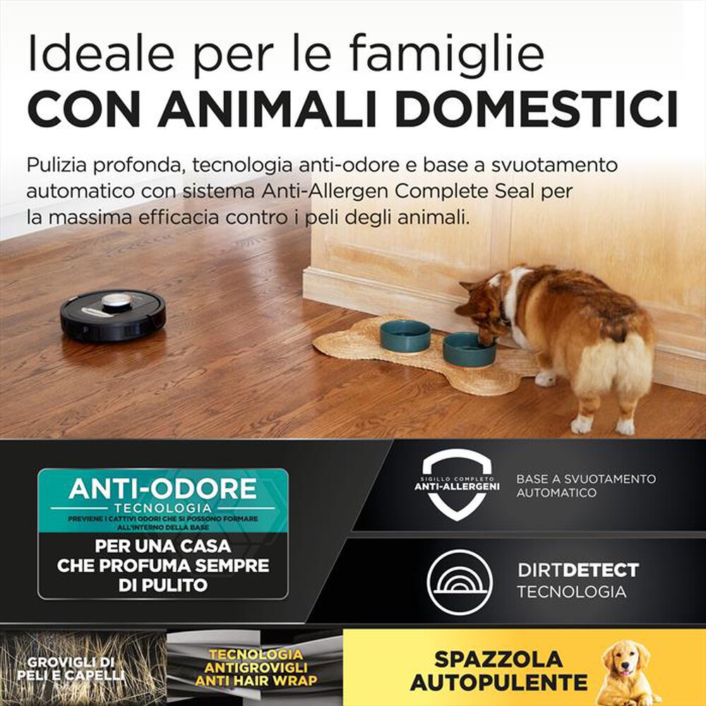 "SHARK - ROBOT POWERDETECT CON AUTOSVUOTAMENTO RV2820VEEU-Nero/ Champagne"