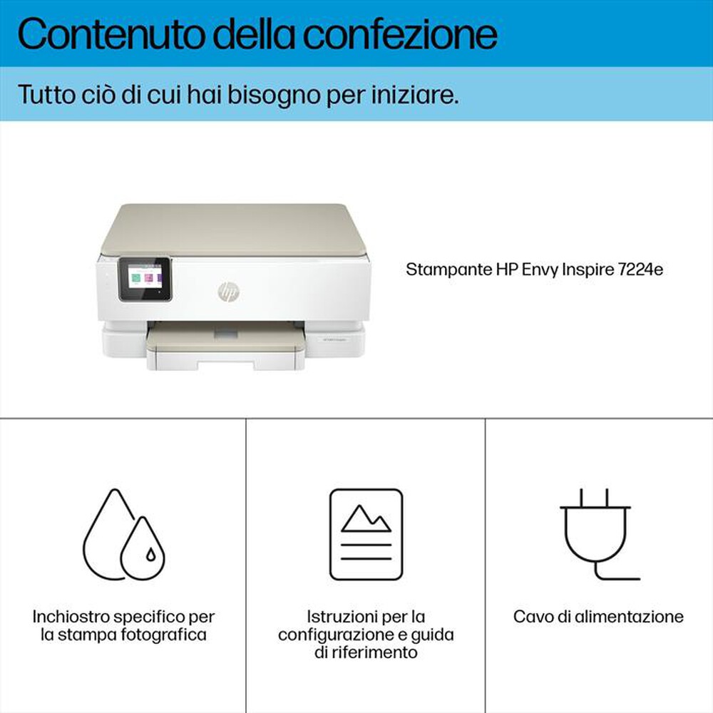 "HP - MULTIFUNZIONE ENVY 7224E 6 MESI INSTANT INK HP+-Portobello, Beige"
