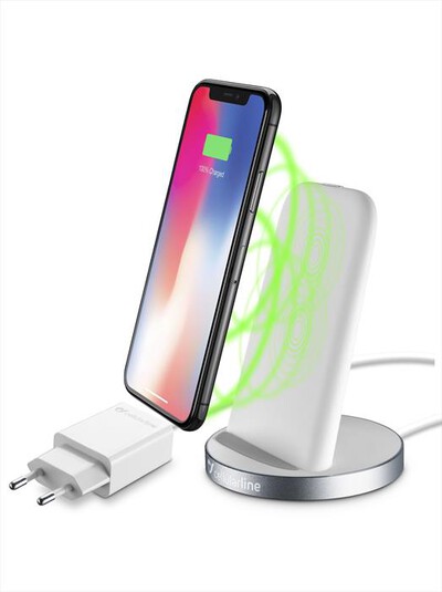 CELLULARLINE - WIRELESS CHARGER STAND KIT per iPhone X / 8 /8Plus-Bianco