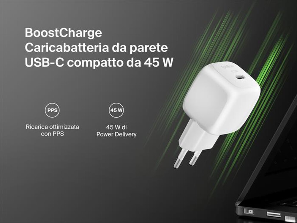 Immagine del prodotto BELKIN - Caricabatteria da parete USB-C compatto da 45 W-Bianco