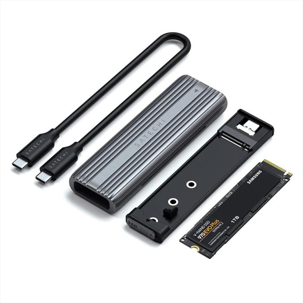 "SATECHI - USB-C NVME AND SATA SSD ENCLOSURE-grigio"