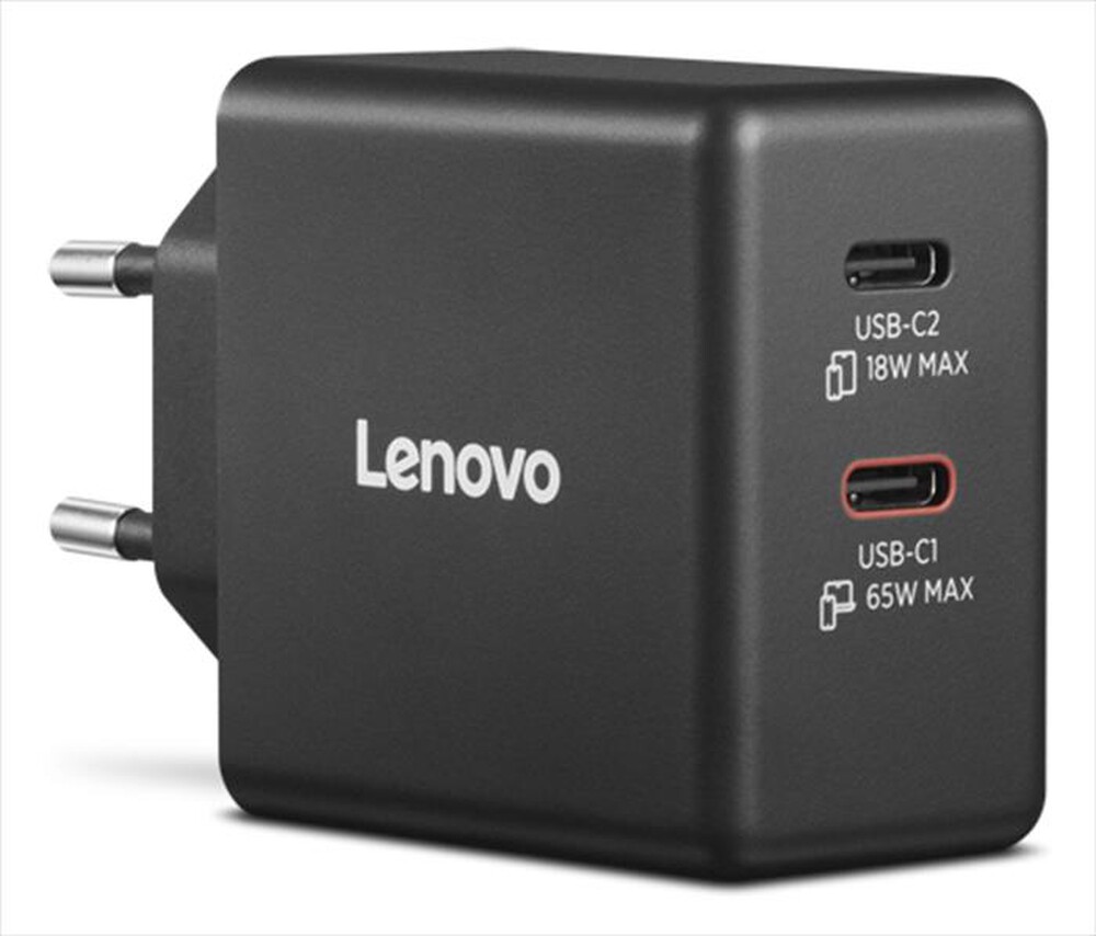 Immagine del prodotto LENOVO - Caricabatterie DUAL USB-C 65W GAN-NERO