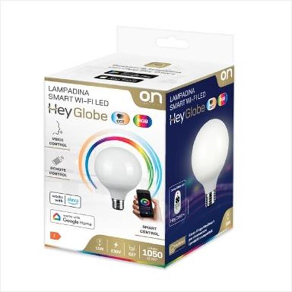 "ONLIGHT - HEYGLOBE - LAMPADINA SMART WI-FI LED GLOBO E27 RGB-Bianca"