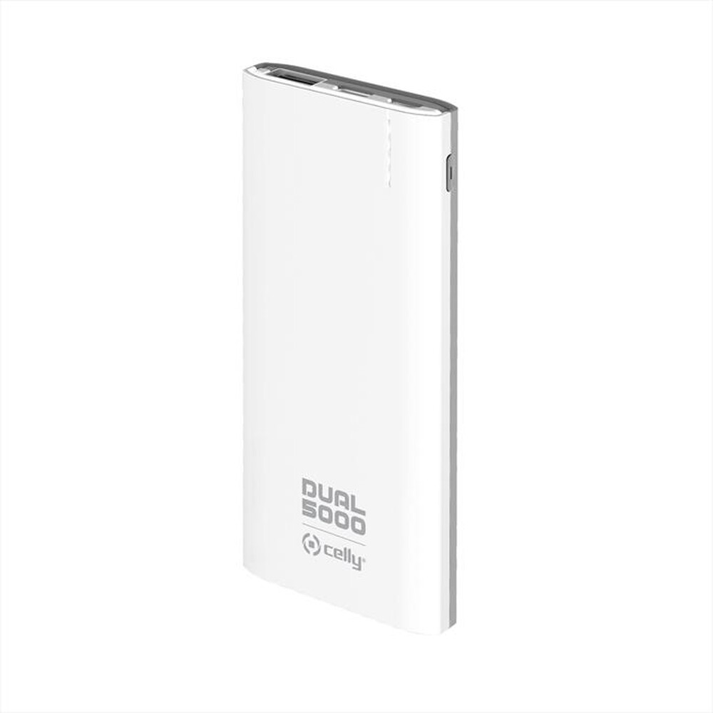 "CELLY - PBDUAL5000WH - POWERBANK DUAL 5000MAH-Bianco"