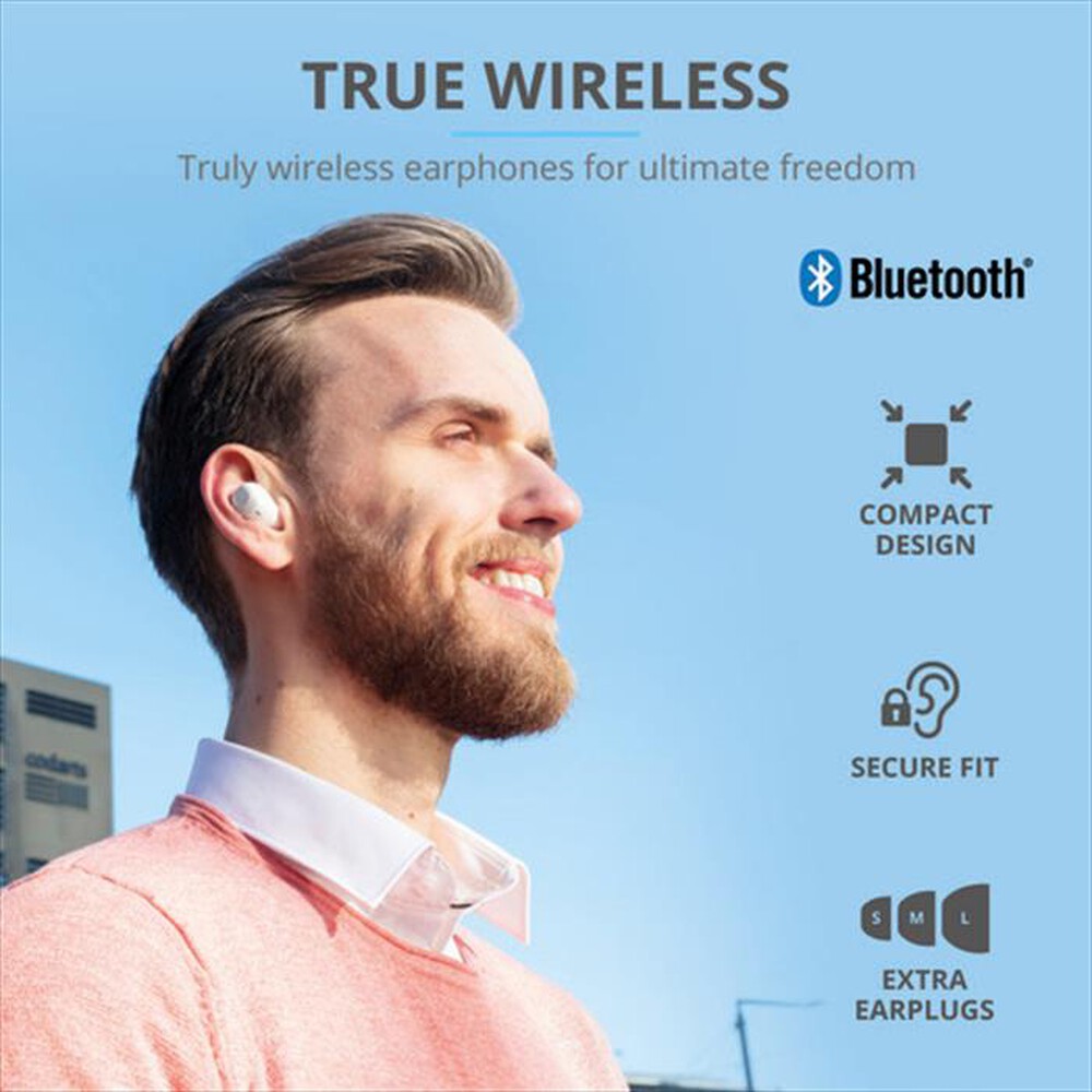 "TRUST - NIKA COMPACT BLUETH EARPHONES-White"