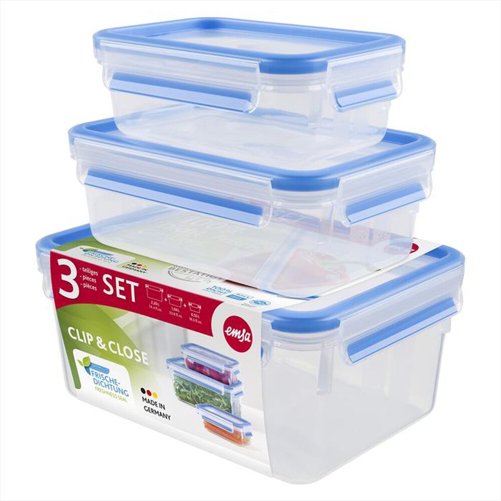 "EMSA - Contenitori salvafreschezza 3pz 508566-Blu"