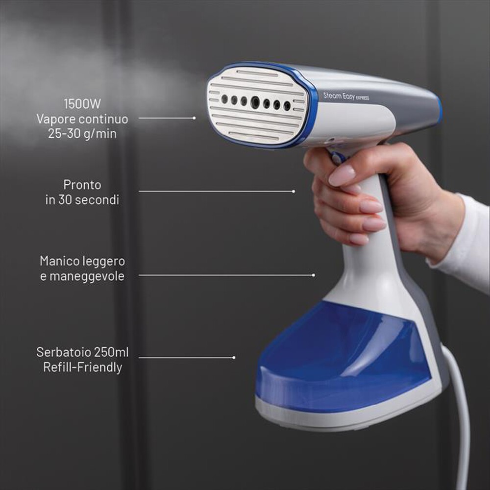 Immagine del prodotto IMETEC - Ferro da stiro verticale STEAM EASY EXPRESS-Bianco, grigio, blu