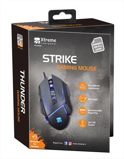 XTREME - STRIKE GAMING MOUSE-NERO,  XTREME - STRIKE GAMING MOUSE-NERO