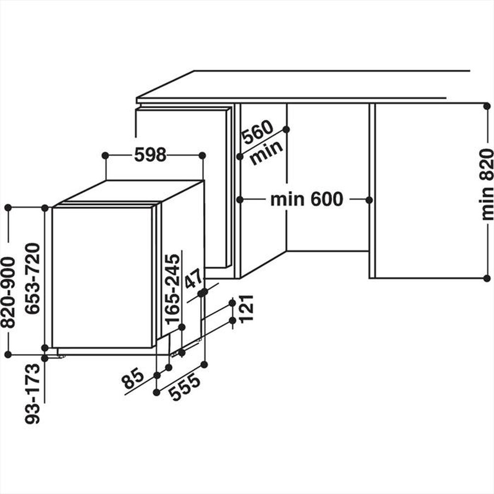 "WHIRLPOOL - Lavastoviglie incasso WRIC 3C26 P Classe E"