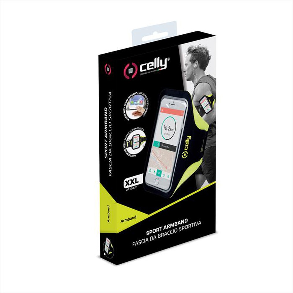 "CELLY - ARMBANDXXLYL - FASCIA DA BRACCIO FINO A 6.5-GIALLO/NEOPRENE"