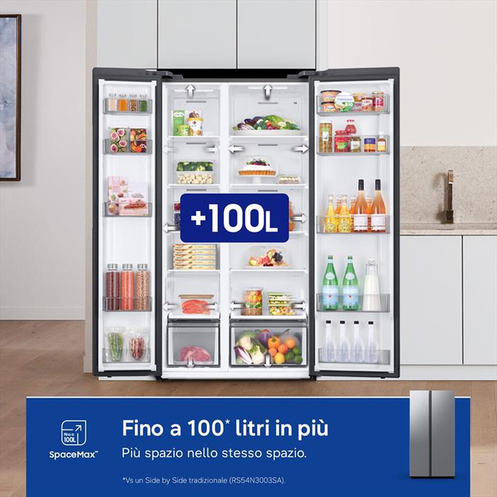 Immagine del prodotto SAMSUNG - Frigorifero side by side RS57DG400EM9EF Classe E-Metal Inox