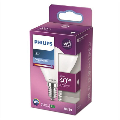 PHILIPS - LED SFERA VETRO 40W E14 6500K NON DIM-White