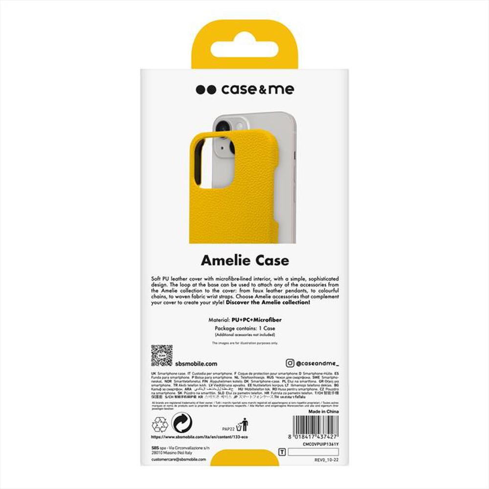 "CASEME - Cover ecoleather CMCOVPUIP1361Y per iPhone 13-Giallo"