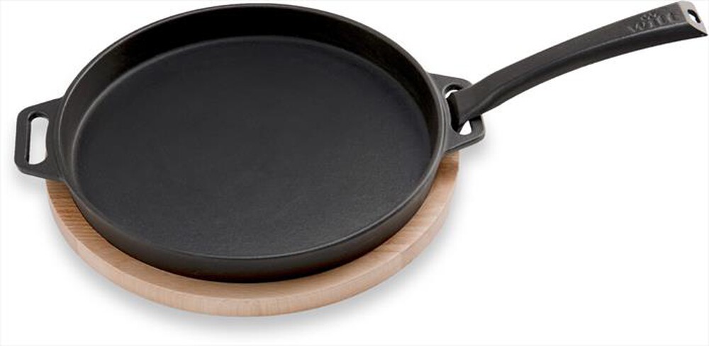 "WITT - PADELLA GHISA TONDA BASE LEGNO-Black"