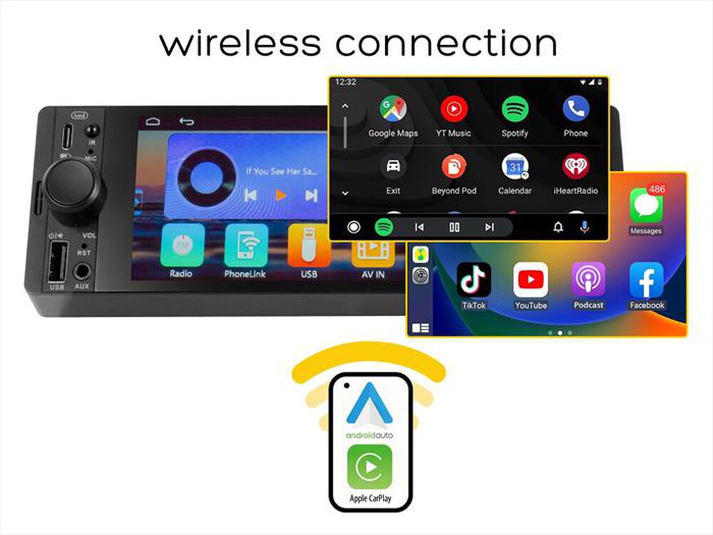 Immagine del prodotto TREVI - Autoradio DAB FM RDS 160W touchs 6.6" MDV 6370-Nero