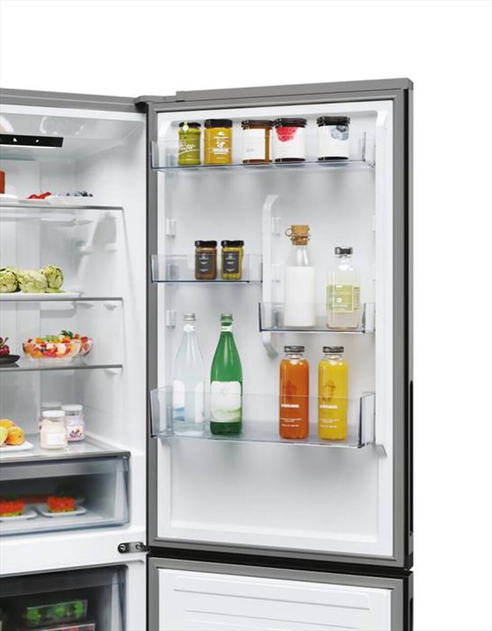 "CANDY - Frigorifero combinato CNCQ2T618EX Classe E 355 lt-Stainless steel"