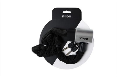 NILOX - Lucchetto a catena NXPLCHAINLOCK-Nero/Acciao,  NILOX - Lucchetto a catena NXPLCHAINLOCK-Nero/Acciao