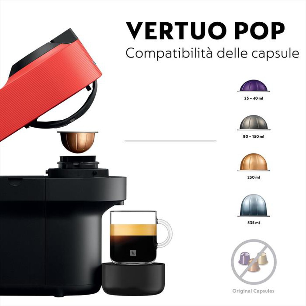"KRUPS - Macchina da caffè VERTUO POP XN9205K Nespresso-RED"